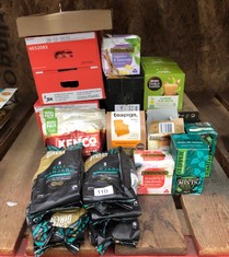 QTY OF COFFEE AND TEA ITEMS TO INCLUDE NESCAFE DOLCE GUSTO ALMOND FLAT WHITE SOME ITEMS MAY BE PAST BBD: LOCATION - RACK