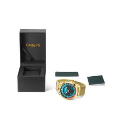 GAMAGES OF LONDON LIMITED EDITION HAND ASSEMBLED STANDING TIMER AUTOMATIC TEAL RRP £710 - GA1592: LOCATION - RACK