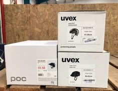 QTY OF CYCLING HELMETS TO INCLUDE UVEX HELMET 56-62CM : LOCATION - RACK