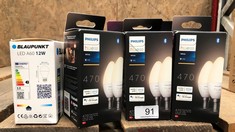 QTY OF LIGHTBULBS TO INCLUDE BLAUPUNKT 4 PACK OF BULBS : LOCATION - RACK