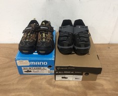 2 X PAIRS OF CYCLING SHOES TO INCLUDE SHIMANO MT 42 SIZE EURO 37 AND PEARL IZUMI ALL ROAD V4 SIZE EURO 38 UK 4.5