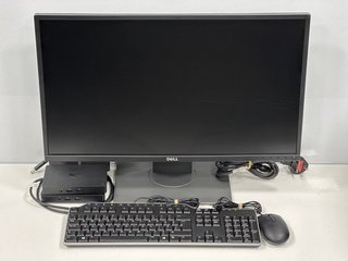 2X DELL K17A001 WD15 USB-C DOCKS AND OTHER LAPTOP ACCESSORIES IN BLACK. (WITH POWER CABLE TO INCLUDE DELL P2717H MONITOR AND DELL WIRED KEYBOARD AND MOUSE) [JPTM112592]