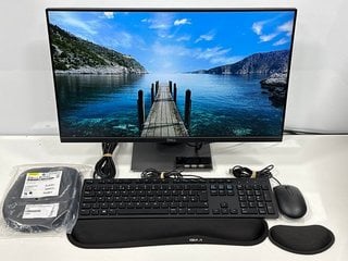 DELL P2419H FLAT PANEL PC MONITOR IN BLACK. (WITH MAINS POWER CABLE, DELL WIRED KEYBOARD AND MOUSE AND OTHER PC RELATED ACCESSORIES, SMALL MARK ON SCREEN AND OTHER COSMETIC WEAR DEFECTS) [JPTM112466]