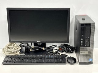 DELL OPTIPLEX 7010 256 GB PC IN BLACK. (WITH MAINS POWER CABLE TO INCLUDE DELL E2016H FLAT PANEL MONITOR AND DELL WIRED KEYBOARD AND MOUSE). INTEL CORE I5-3470 CPU @ 3.20GHZ, 8.00 GB RAM, 19.5" SCREE
