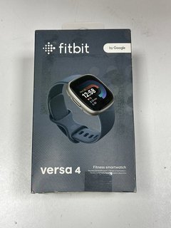 FITBIT VERSA 4 SMARTWATCH IN PLATINUM ALUMINIUM CASE & WATERFALL BLUE INFINITY BAND: MODEL NO FB523 (WITH BOX & ALL ACCESSORIES) [JPTM111564]