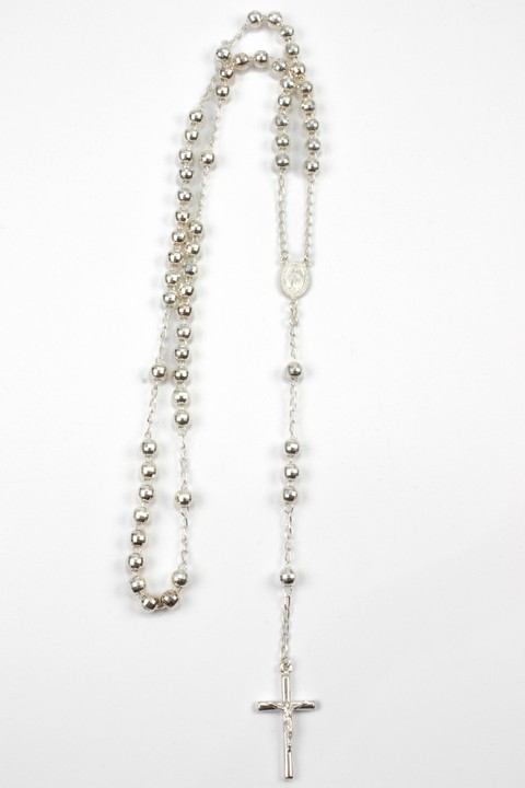 Silver Rosary Necklace, 70cm, 39.4g