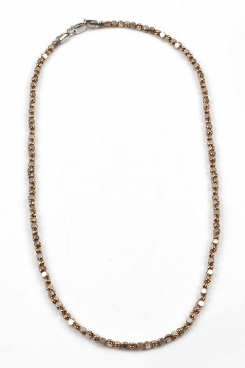 Silver Rose Gold Plated Mirror chain, 40cm, 8.5g