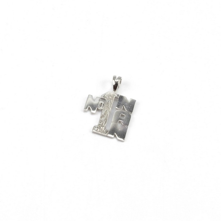 Silver No 1 NAN Pendant, 1.5cm, 2.5g