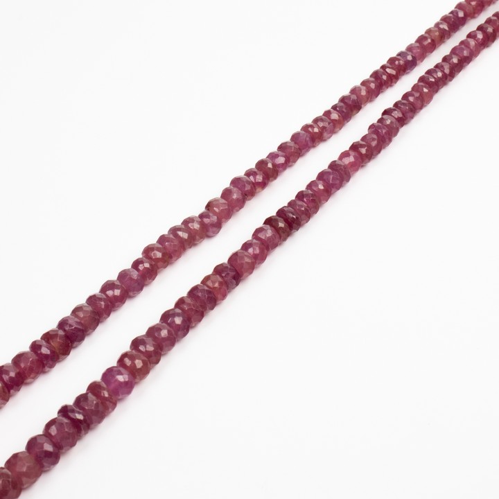 Silver Fastening Natural Ruby Transparent Pigeon Blood Adjustable Necklace, 49cm, 28.7g (VAT Only Payable on Buyers Premium)
