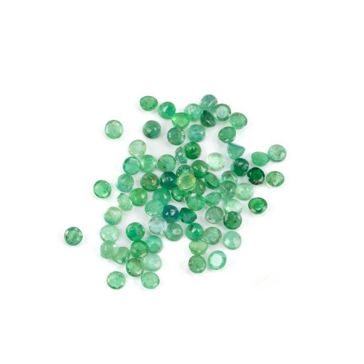 24.84ct Emerald Faceted Round-cut Parcel of Gemstones, 4.25mm