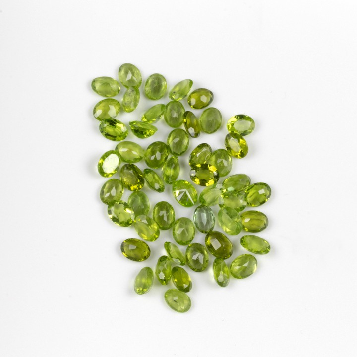 63.65ct Peridot Faceted Oval-cut Parcel of Gemstones, 8x6mm