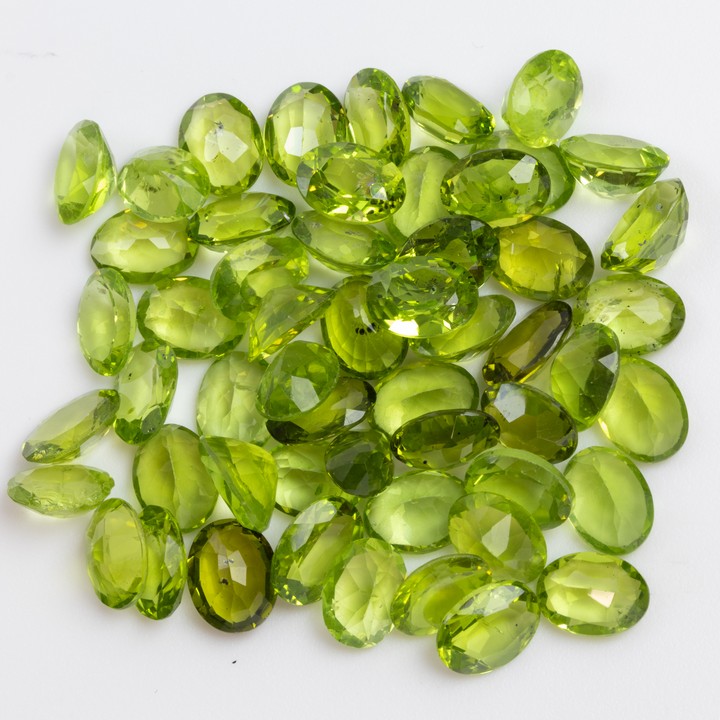 67.31ct Peridot Faceted Oval-cut Parcel of Gemstones, 8x6mm