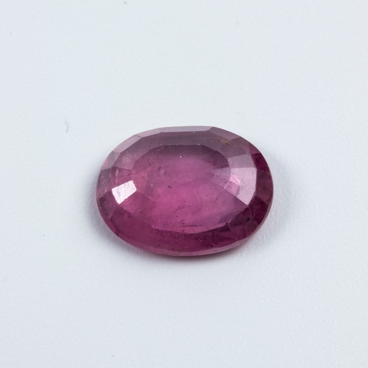 3.30ct Ruby Faceted Oval-cut Single Gemstone, 11.9x 9.2mm