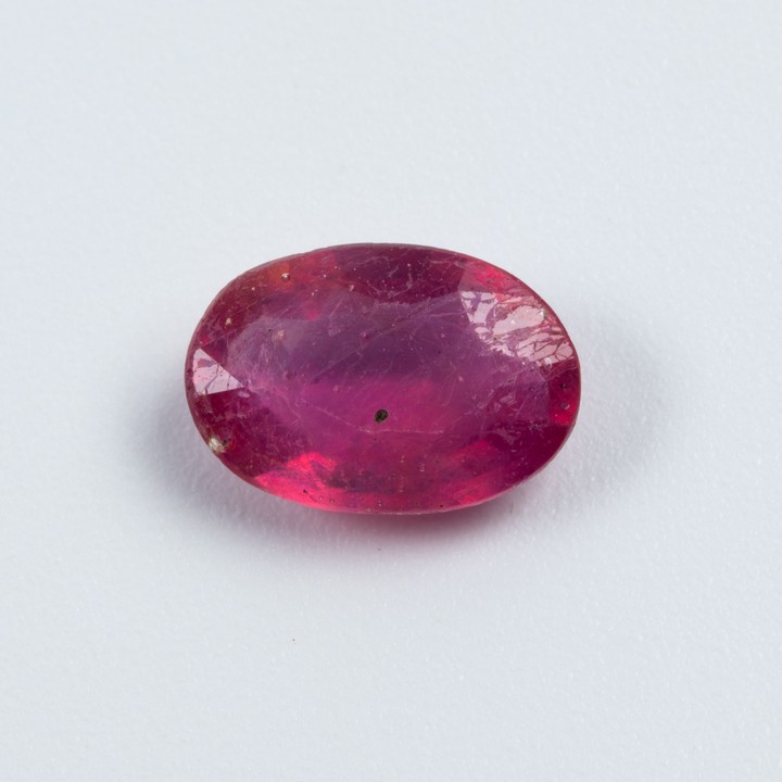 1.43ct Ruby Faceted Oval-cut Single Gemstone, 8.1x6.3mm