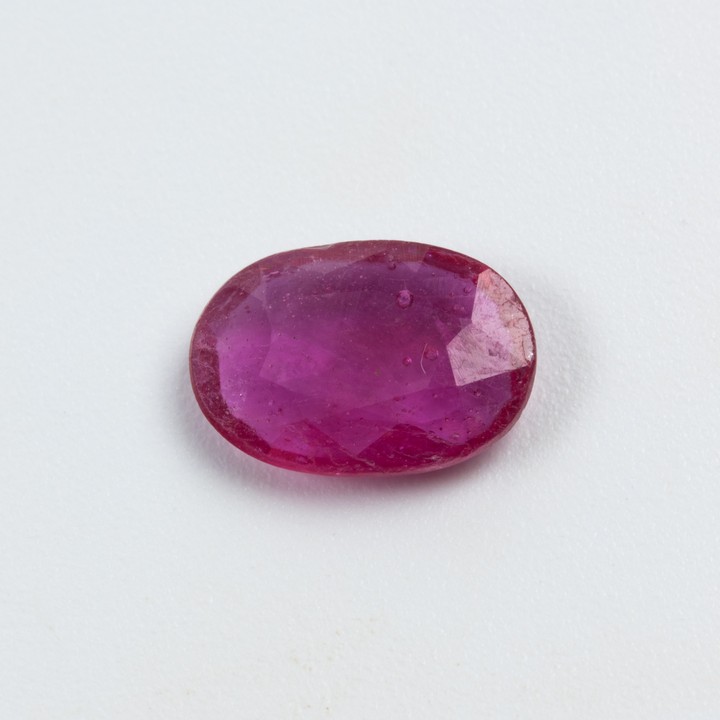 1.45ct Ruby Faceted Oval-cut Single Gemstone, 9.4x6.7mm