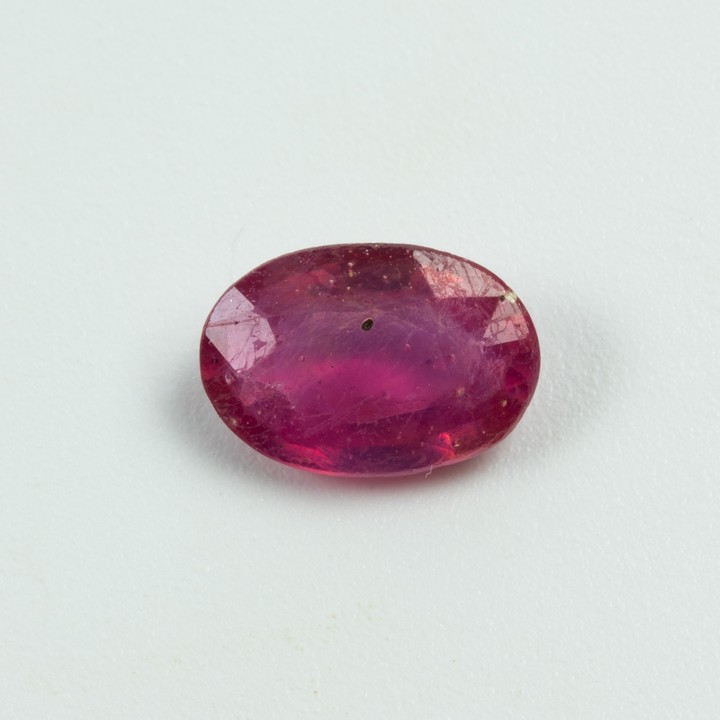 1.64ct Ruby Faceted Oval-cut Single Gemstone, 9x6.3mm
