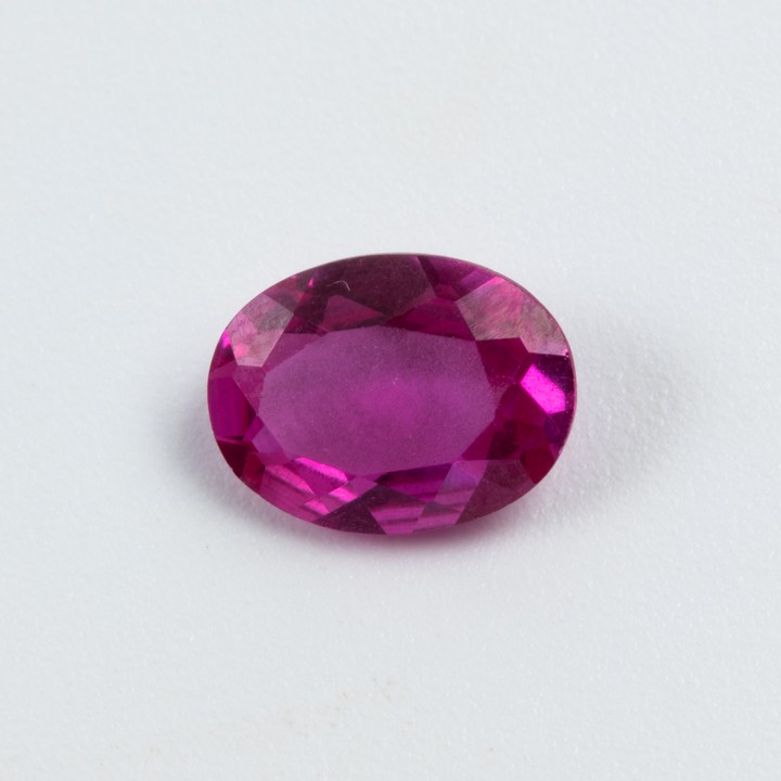 1.26ct Ruby Faceted Oval-cut Single Gemstone, 8.1x6.2mm