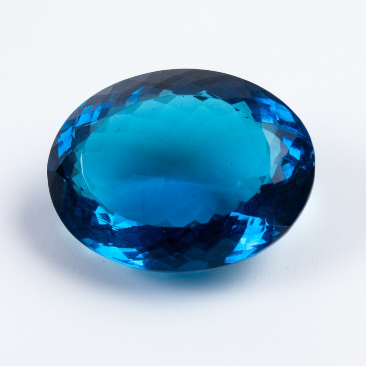 36.14ct London Blue Topaz Faceted Oval-cut Single Gemstone, 25.7x20.2mm