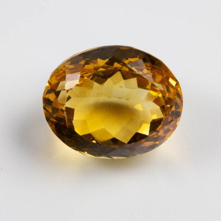 14.70ct Citrine Faceted Oval-cut Single Gemstone, 15.9x13.1mm