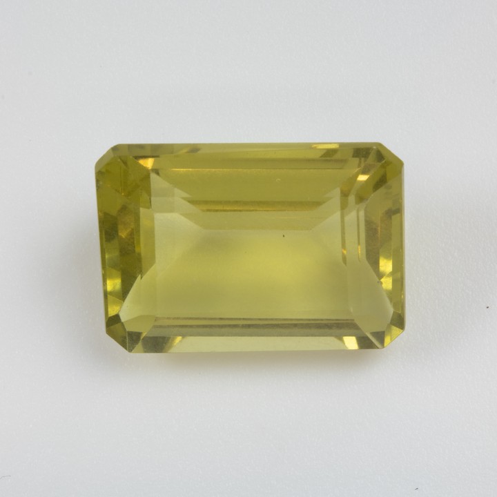 16.01ct Lemon Citrine Emerald-cut Single Gemstone, 18.2x13.2mm