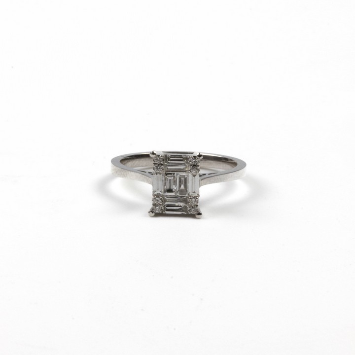 14K White 0.44ct Diamond Ring, Size M½, 2.6g.  Auction Guide: £600-£800