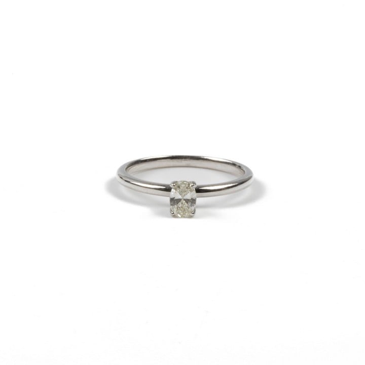 14K White 0.25ct Diamond Solitaire Ring, Size M½, 1.2g.  Auction Guide: £450-£550