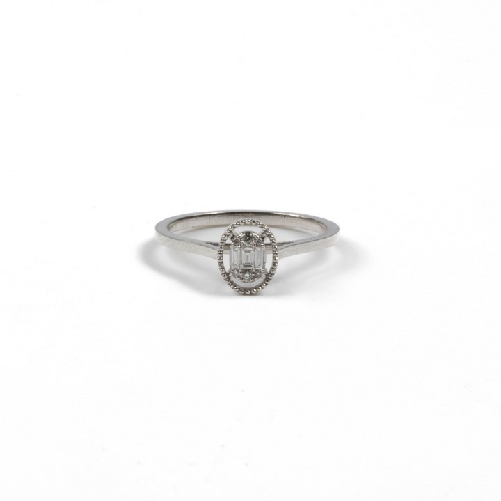 8K White 0.13ct Diamond Ring, Size M½, 1.4g.  Auction Guide: £200-£250