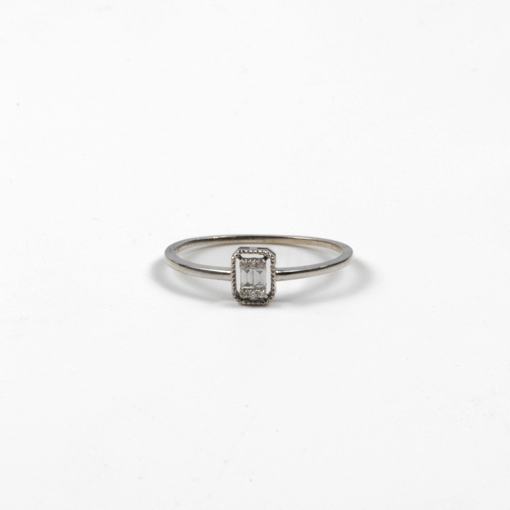 14K White 0.07ct Diamond Ring, Size N, 1g.  Auction Guide: £150-£200