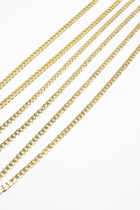 Silver Gold Plated Selection of Three Curb Chains, 60cm, total weight 22.7g (VAT Only Payable on Buyers Premium)