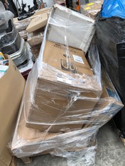 PALLET OF ASSORTED FURNITURE (MAY BE BROKEN OR INCOMPLETE) INCLUDING KINDERKRAFT BABY CARRIAGE.