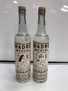 2 X BOTTLES OF MADRE MEZCAL DESDE SIEMPRE 700CL ABV 40% (PLEASE NOTE: 18+YEARS ONLY. STRICTLY NO COURIER REQUESTS. COLLECTIONS MONDAY 1ST APRIL - FRIDAY 5TH APRIL 2024 ONLY)