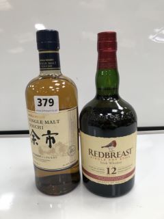 NIKKA WHISKY SINGLE MALT YOICHI 70CL ABV 45% TO INCLUDE REDBREAST SINGLE POT STILL IRISH WHISKEY AGED 12 YEARS 700ML ABV 40% (PLEASE NOTE: 18+YEARS ONLY. STRICTLY NO COURIER REQUESTS. COLLECTIONS MON
