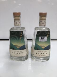 2 X BOTTLES OF EL RAYO TEQUILA 100% AGAVE 70CL ABV 40% (PLEASE NOTE: 18+YEARS ONLY. STRICTLY NO COURIER REQUESTS. COLLECTIONS MONDAY 1ST APRIL - FRIDAY 5TH APRIL 2024 ONLY)