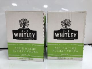 12 X BOTTLES OF J.J WHITLEY APPLE & LIME VODKA 70CL ABV 38% - TOTAL RRP £168 (PLEASE NOTE: 18+YEARS ONLY. STRICTLY NO COURIER REQUESTS. COLLECTIONS MONDAY 1ST APRIL - FRIDAY 5TH APRIL 2024 ONLY)