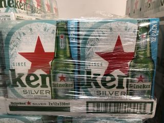 12 X CASES OF HEINEKEN SILVER (2 X 12 X 330ML PER CASE) - TOTAL RRP £300 (PLEASE NOTE: 18+YEARS ONLY. STRICTLY NO COURIER REQUESTS. COLLECTIONS MONDAY 1ST APRIL - FRIDAY 5TH APRIL 2024 ONLY)