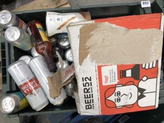 TOTE BOX OF ASSORTED BEERS AND ALES TO INCLUDE STELLA ARTOIS, BEER 52, BREWDOG, BEER KITS, SIREN, MBH AND PIPS CIDER (TOTE NOT INCLUDED. PLEASE NOTE: 18+YEARS ONLY. STRICTLY NO COURIER REQUESTS. COLL