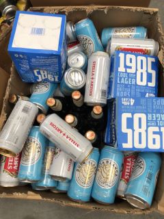 BOX OF APPROX 60 X ASSORTED LAGERS TO INCLUDE BIRRA MORETTI, STELLA ARTOIS, 1985 AND ROSA BLANCA (PLEASE NOTE: 18+YEARS ONLY. STRICTLY NO COURIER REQUESTS. COLLECTIONS MONDAY 1ST APRIL - FRIDAY 5TH A
