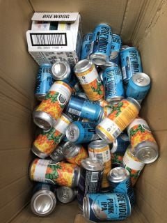 BOX OF APPROX 60 X ASSORTED ALES TO INCLUDE BREWDOG, VAULT CITY AND NORTHERN MONK (PLEASE NOTE: 18+YEARS ONLY. STRICTLY NO COURIER REQUESTS. COLLECTIONS MONDAY 1ST APRIL - FRIDAY 5TH APRIL 2024 ONLY)