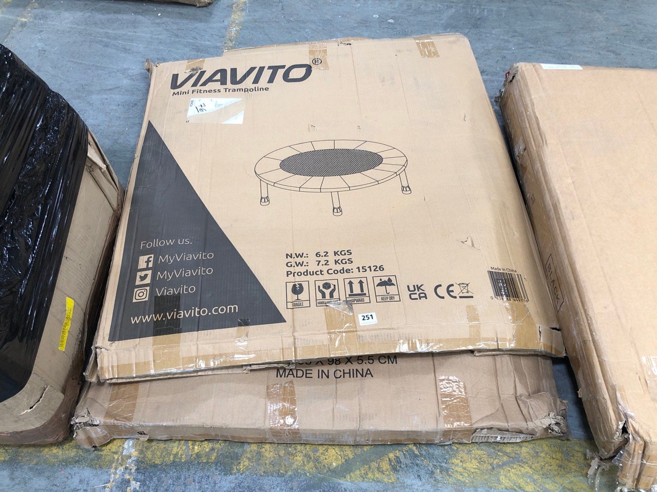 2 X VIAVITO MINI FITNESS TRAMPOLINE (COLLECTION OR OPTIONAL DELIVERY)