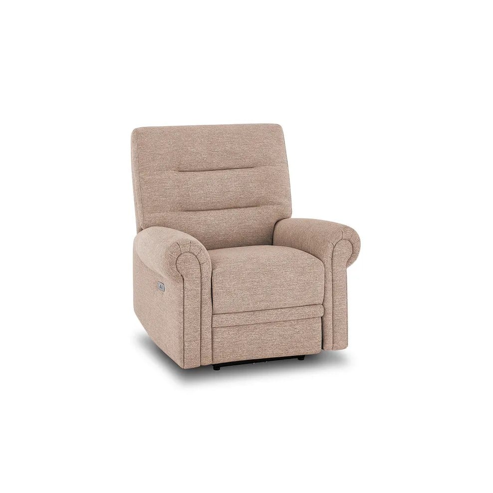 EASTBOURNE RISER RECLINER WITH USB PORT ARMCHAIR IN JETTA BEIGE FABRIC RRP- £749.99 (COLLECTION OR OPTIONAL DELIVERY)
