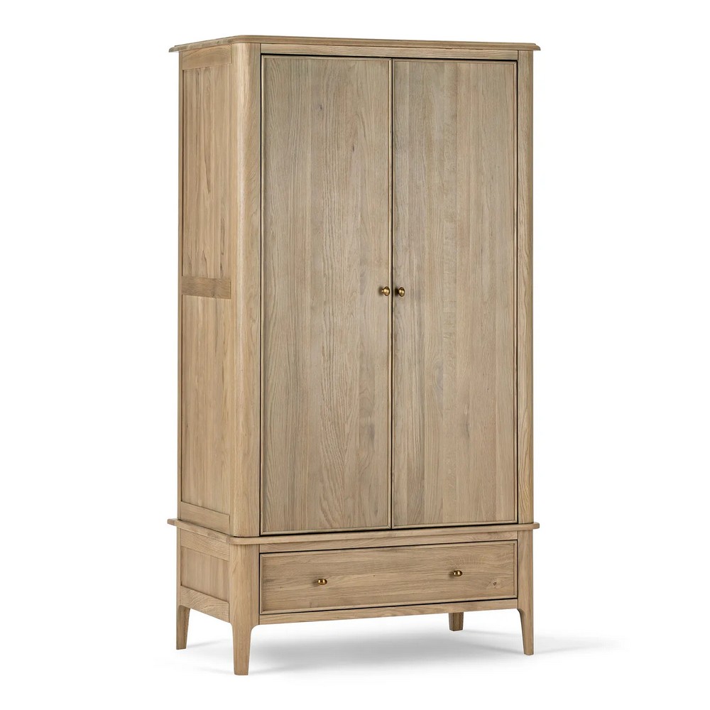 NEWTON LIGHT NATURAL SOLID OAK DOUBLE WARDROBE RRP- £899.99 (COLLECTION OR OPTIONAL DELIVERY)