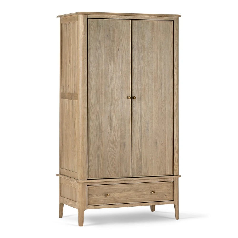 NEWTON LIGHT NATURAL SOLID OAK DOUBLE WARDROBE RRP- £899.99 (COLLECTION OR OPTIONAL DELIVERY)