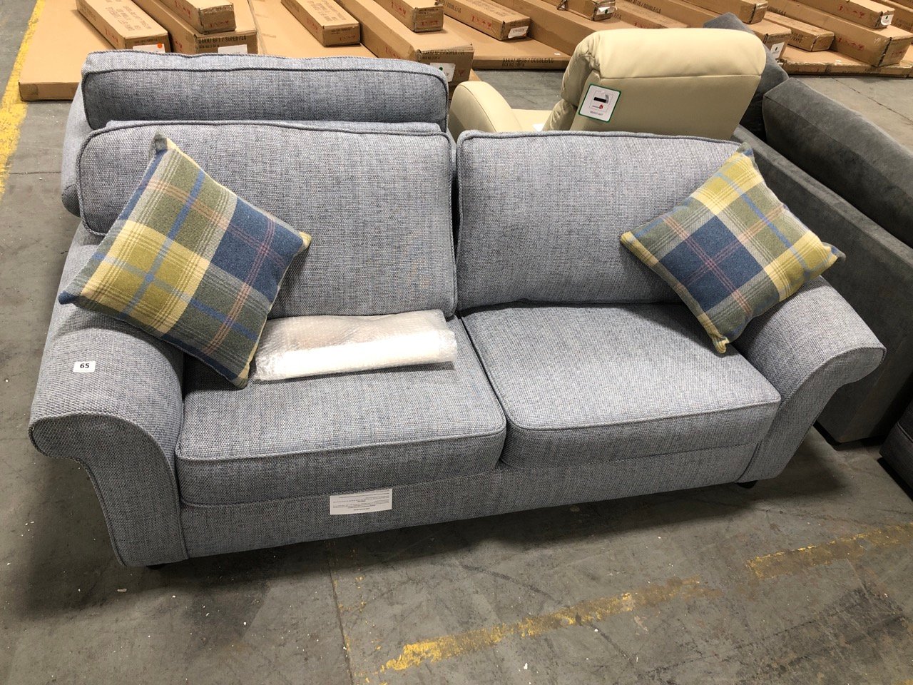 JULIPA CHILTERN 3 SEATER SOFA IN GREYISH BLUE RRP- £799 (COLLECTION OR OPTIONAL DELIVERY)