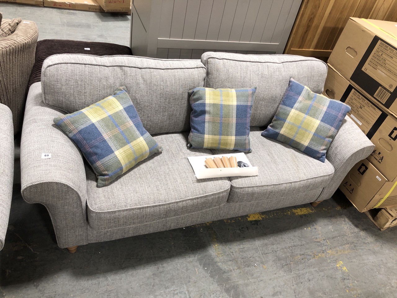 JULIPA CHILTERN 3 SEATER SOFA IN GREY RRP- £799 (COLLECTION OR OPTIONAL DELIVERY)