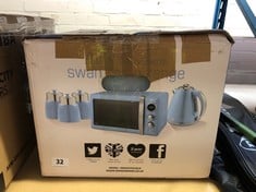 SWAN 800W BLUE MICROWAVE MODEL NO.: SM22030LBLN (DELIVERY ONLY)