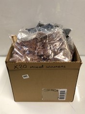 20 X ASSORTED WOMEN'S CLOTHING TO INCLUDE PENNY PULL ON PRINTED JEANS - COCOA/BROWN SIZE 25 (DELIVERY ONLY)