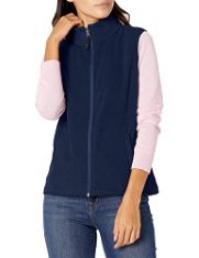 15 X ESSENTIALS WOMEN'S CLASSIC-FIT SLEEVELESS POLAR SOFT FLEECE VEST (AVAILABLE IN PLUS SIZE), NAVY, XL. (DELIVERY ONLY)