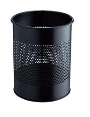 QTY OF ITEMS TO INLCUDE ASSORTED ITEMS TO INCLUDE DURABLE METAL ROUND WASTE BIN BLACK 15 LITRE CAPACITY | STYLISH 165 MM PERFORATED RING | WASTE BASKET FOR OFFICES, SCHOOLS, HOME, ETC., BEAUTY IMAGE
