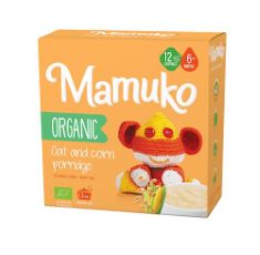 26 X MAMUKO ORGANIC BABY PORRIDGE - WHOLESOME MIX OF OAT & CORN GRITS, HIGH IN FIBER, IDEAL FOR BABIES, 12 SERVINGS. (DELIVERY ONLY)
