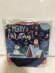 30 X CHRISTMAS TOTE BAGS WITH HANDLES 12 PER PACK ASSORTED DESIGNS . (DELIVERY ONLY)